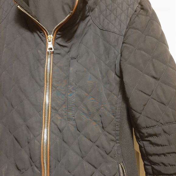 Zara navy zipped quilted jacket - Picture 3 of 4